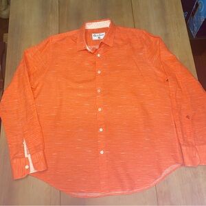Robert Graham Orange Long-Sleeve Button-Down Shirt